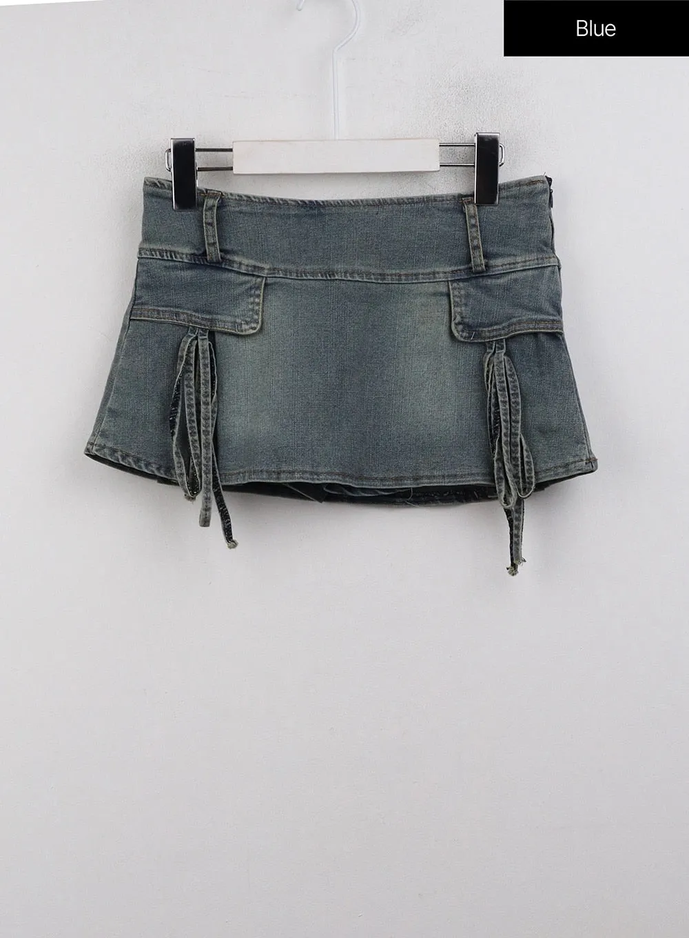 Low Waist Denim Cargo Mini Skirt CJ412