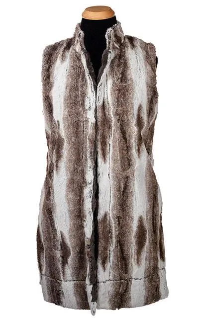 Mandarin Vest - Luxury Faux Fur in Birch with Assorted Faux Fur