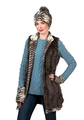 Mandarin Vest - Matterhorn with Cuddly Faux Fur Gray -  Sold Out!