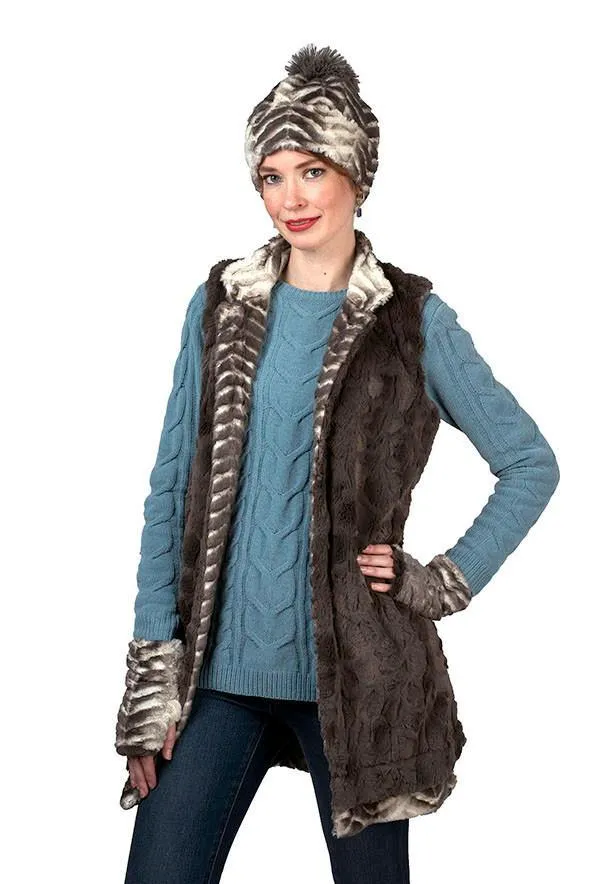 Mandarin Vest - Matterhorn with Cuddly Faux Fur Gray -  Sold Out!