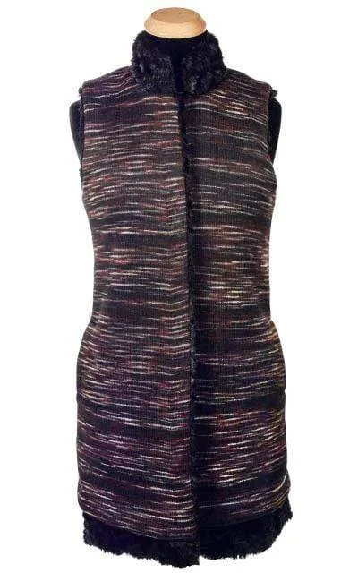 Mandarin Vest - Sweet Stripes with Assorted Faux Fur  - Only Smalls Left!