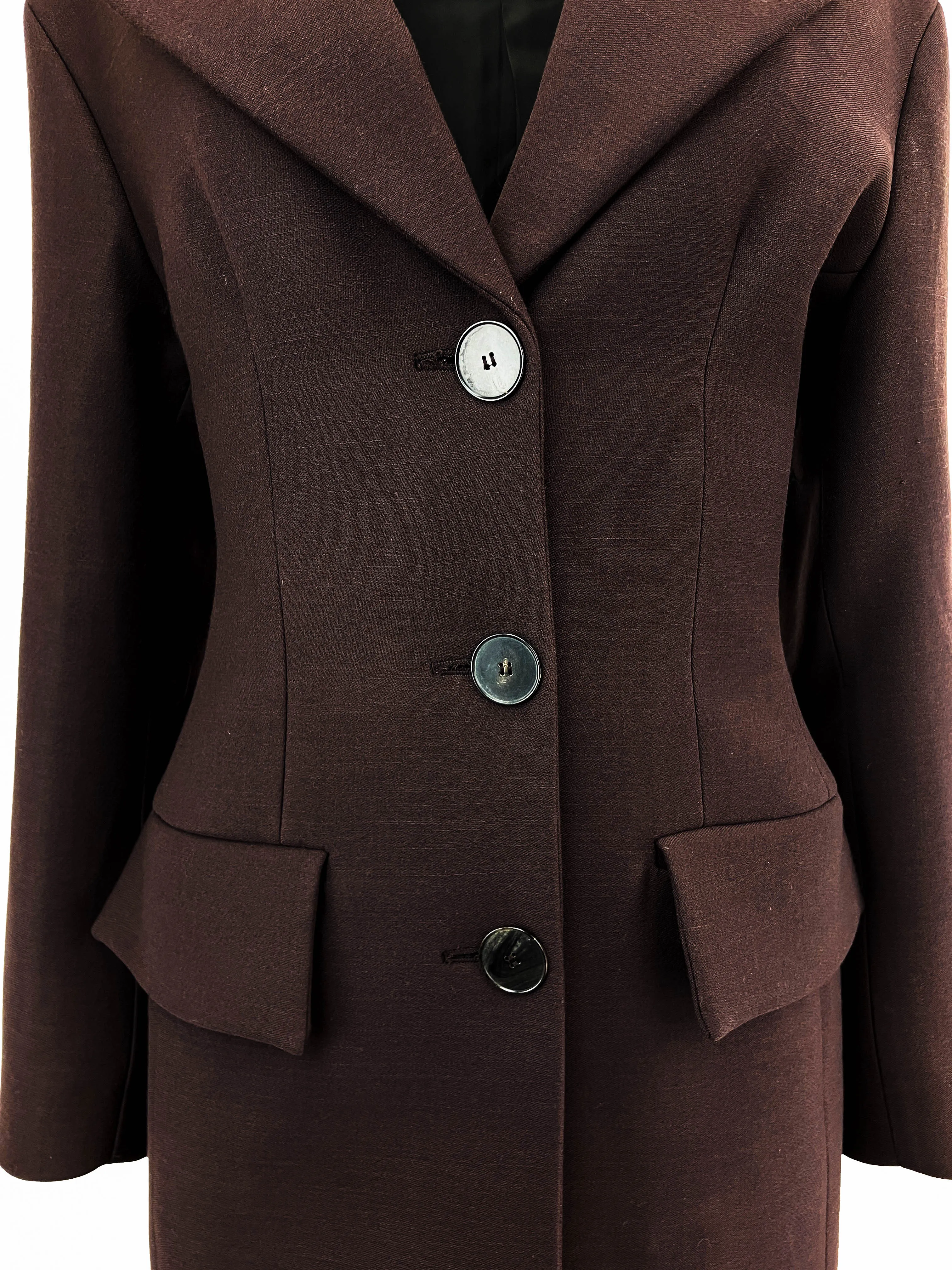 Mantū Wool Coat in Chocolate Brown