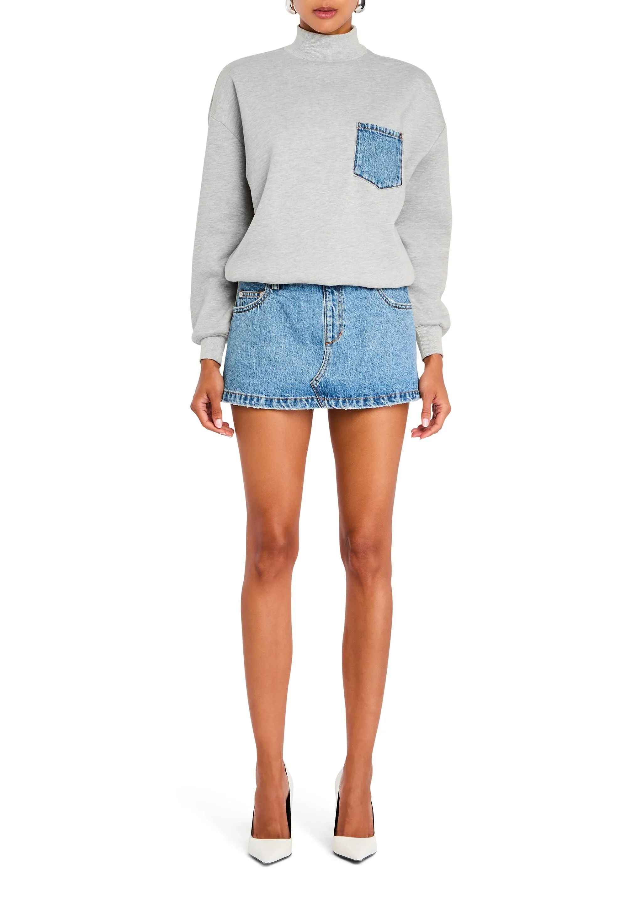 Marley Terry Denim Sweater Dress