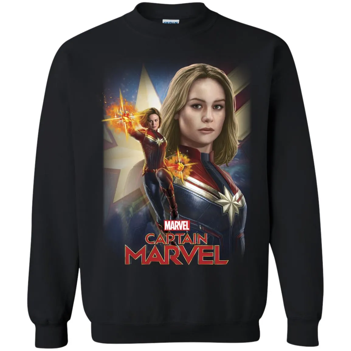 Marvel Captain Marvel Powers Portrait Crewneck Pullover Sweatshirt