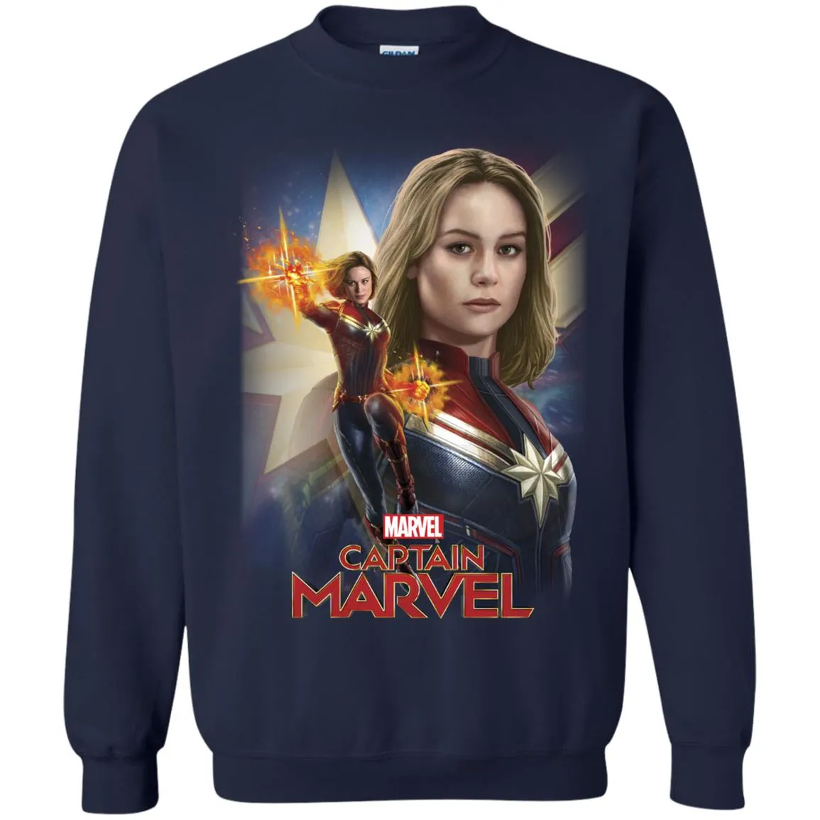 Marvel Captain Marvel Powers Portrait Crewneck Pullover Sweatshirt