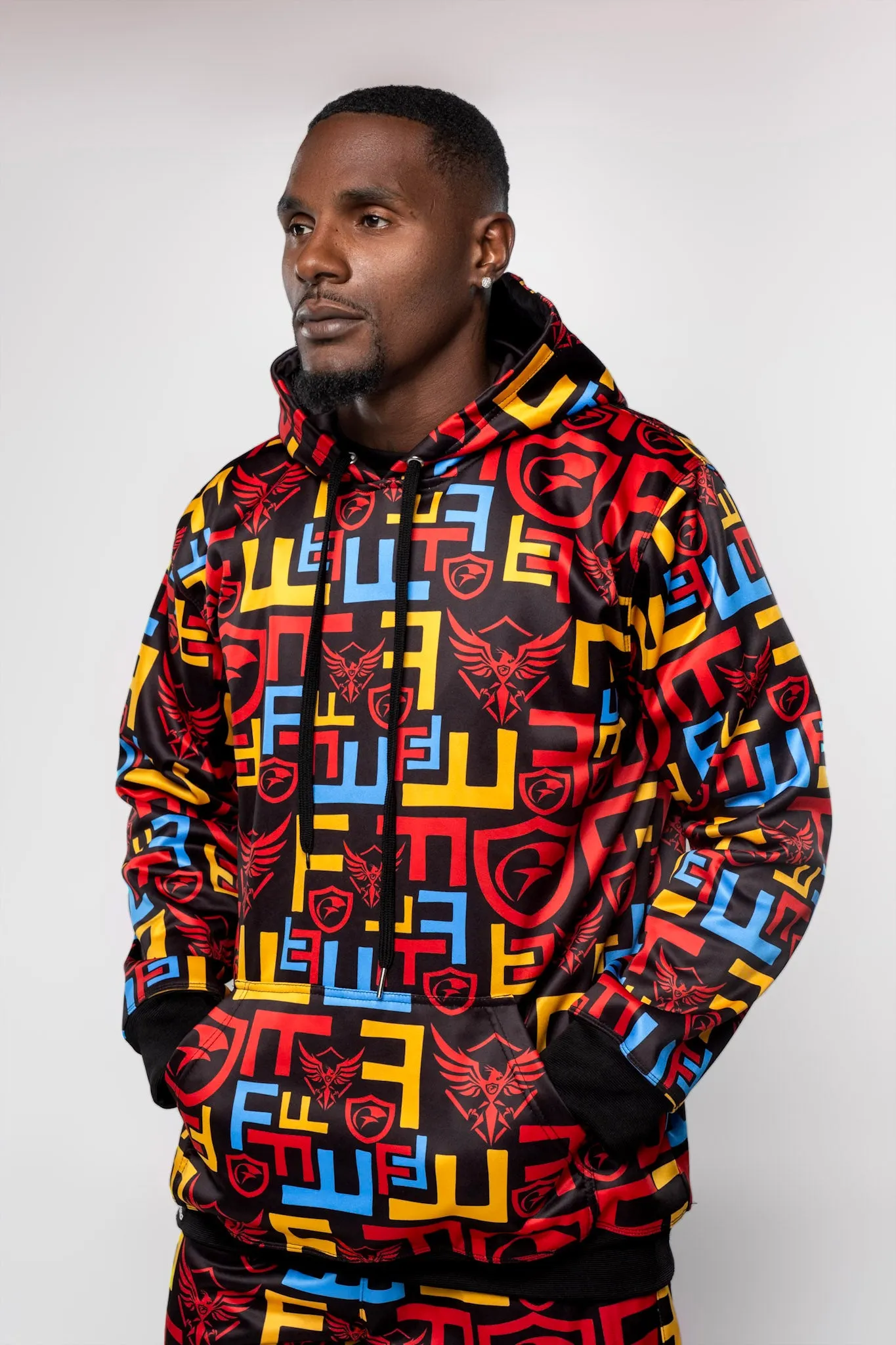 Men Euro Colorful Fleece Pullover Hoodie