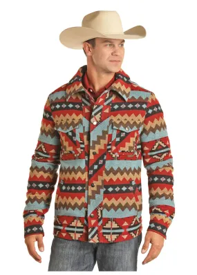 Men's Aztec Jacquard Jacket, Red