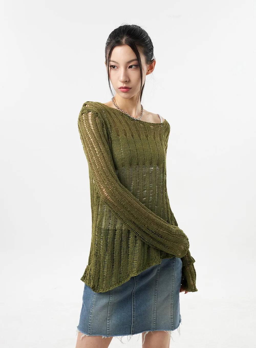 Mesh Sweater CU309