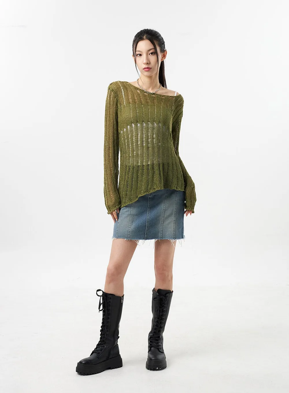 Mesh Sweater CU309