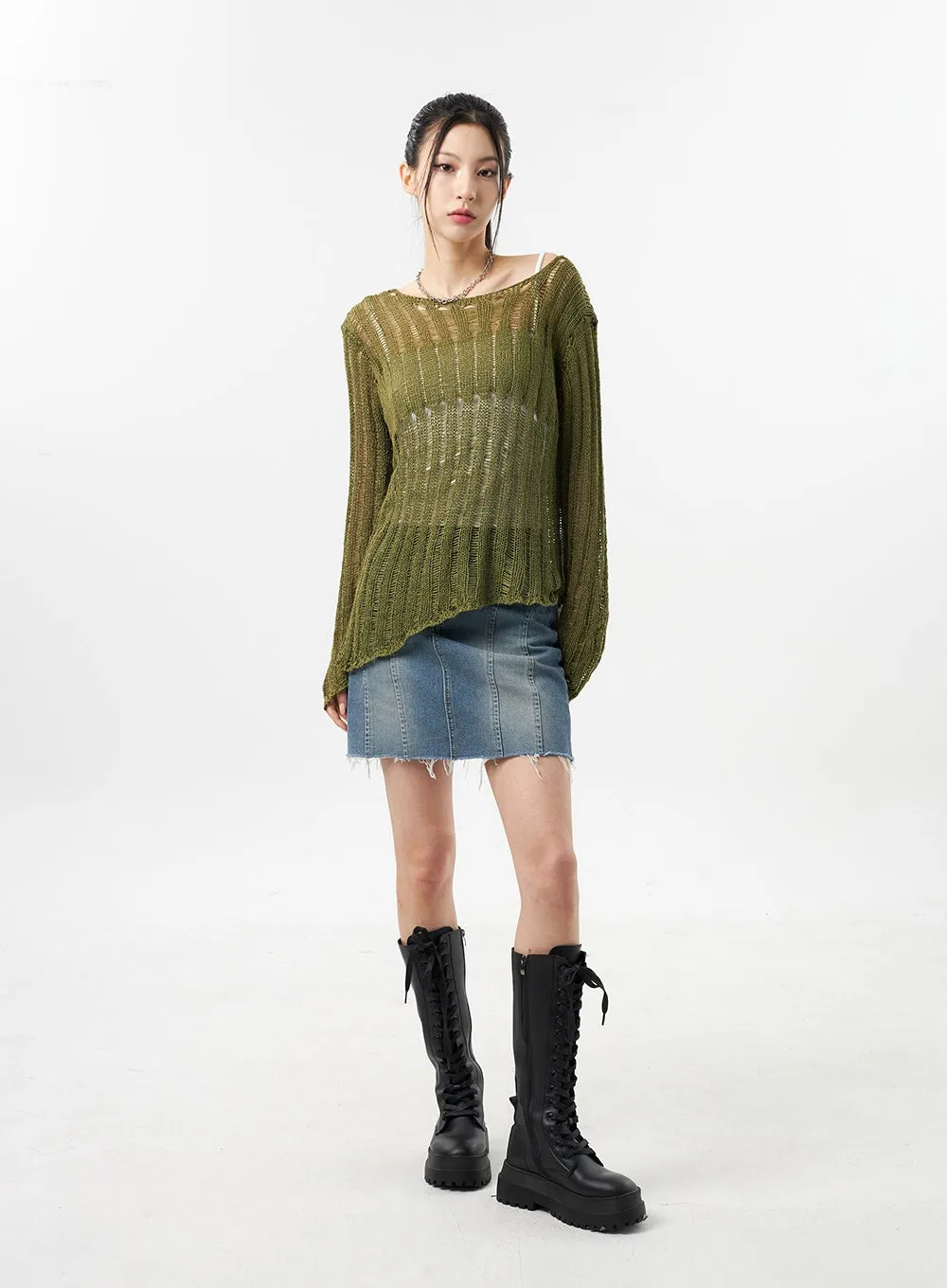 Mesh Sweater CU309