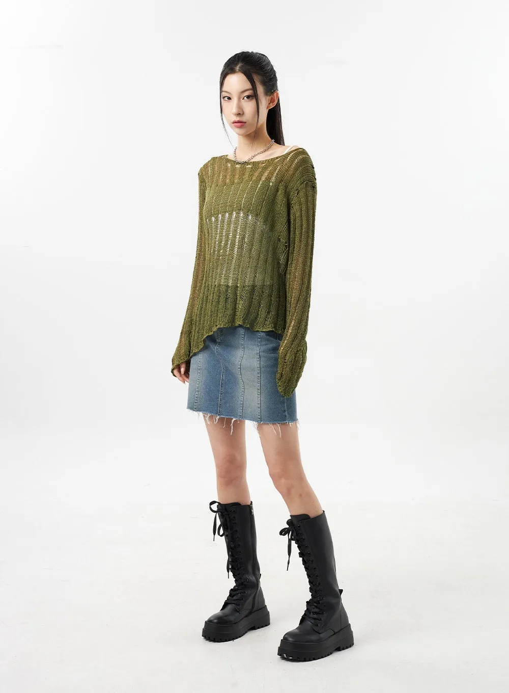 Mesh Sweater CU309