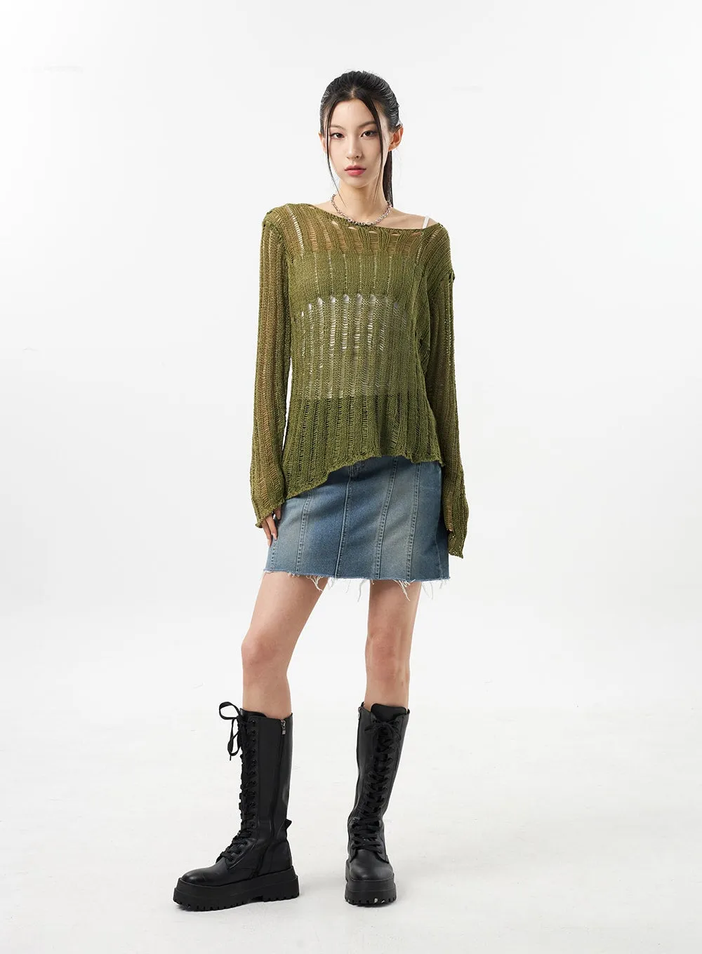 Mesh Sweater CU309