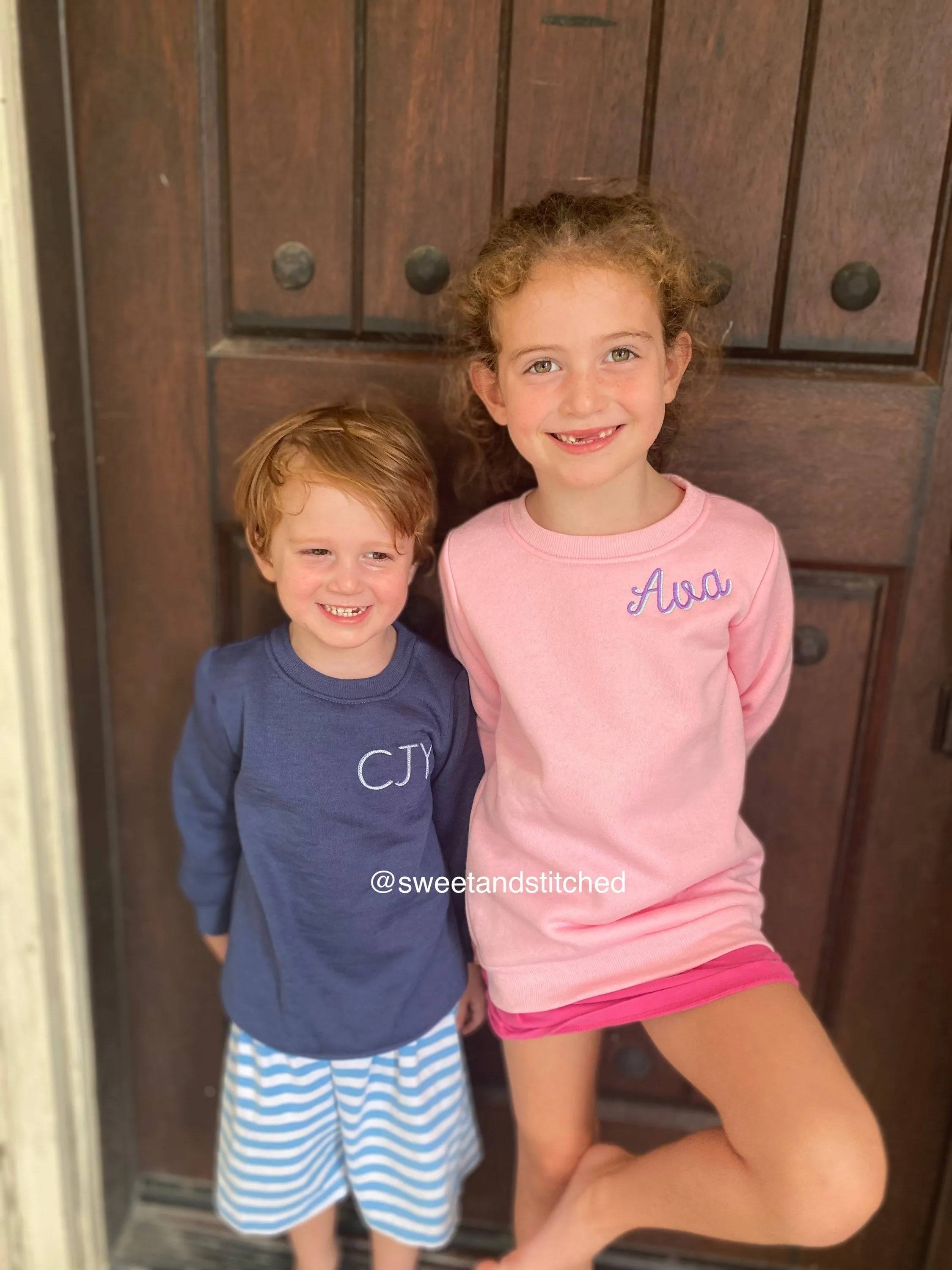 Monogrammed sweatshirts, girls monogrammed sweatshirts navy and pink, name or monogram, fall sweatshirt