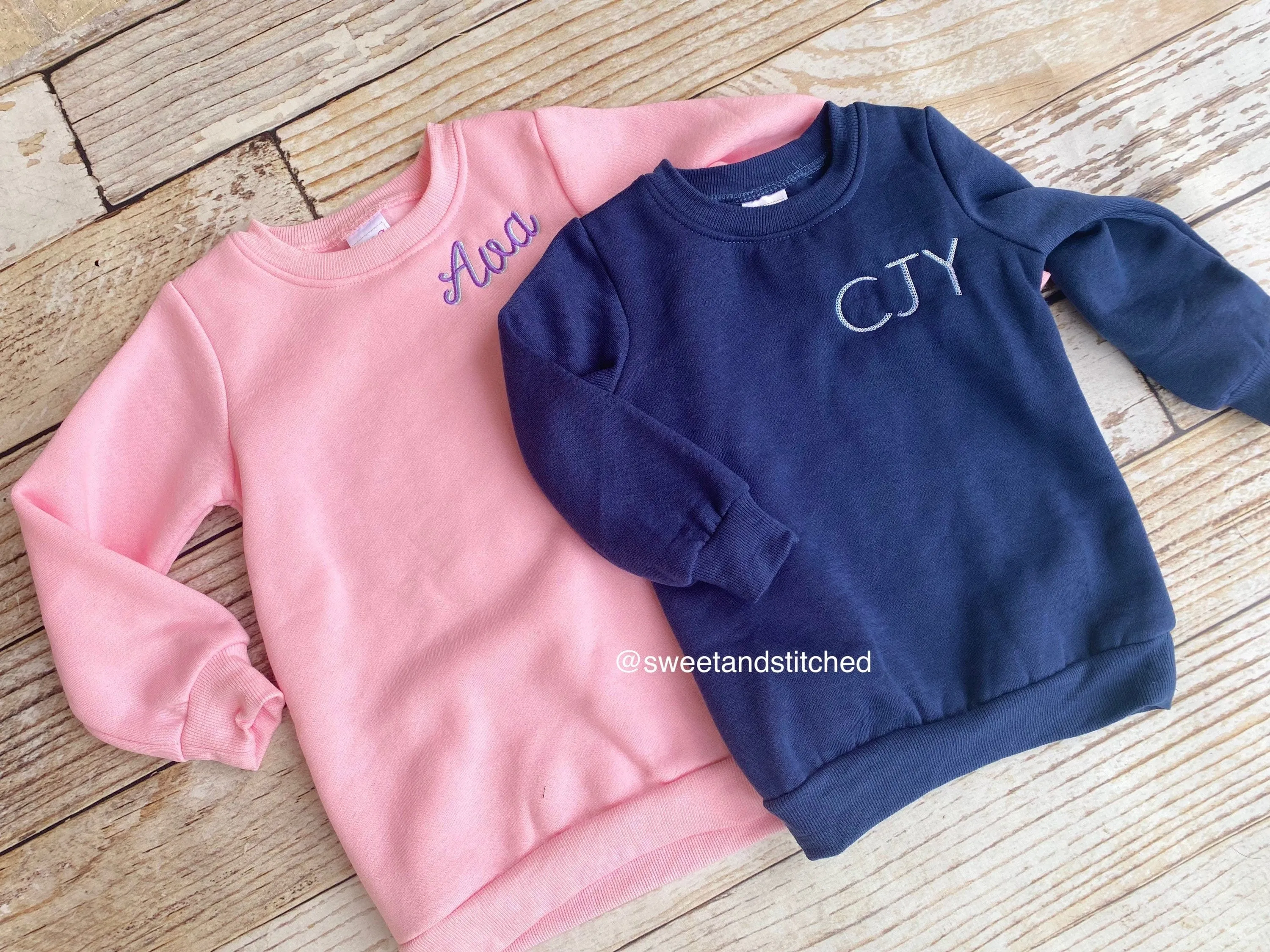 Monogrammed sweatshirts, girls monogrammed sweatshirts navy and pink, name or monogram, fall sweatshirt