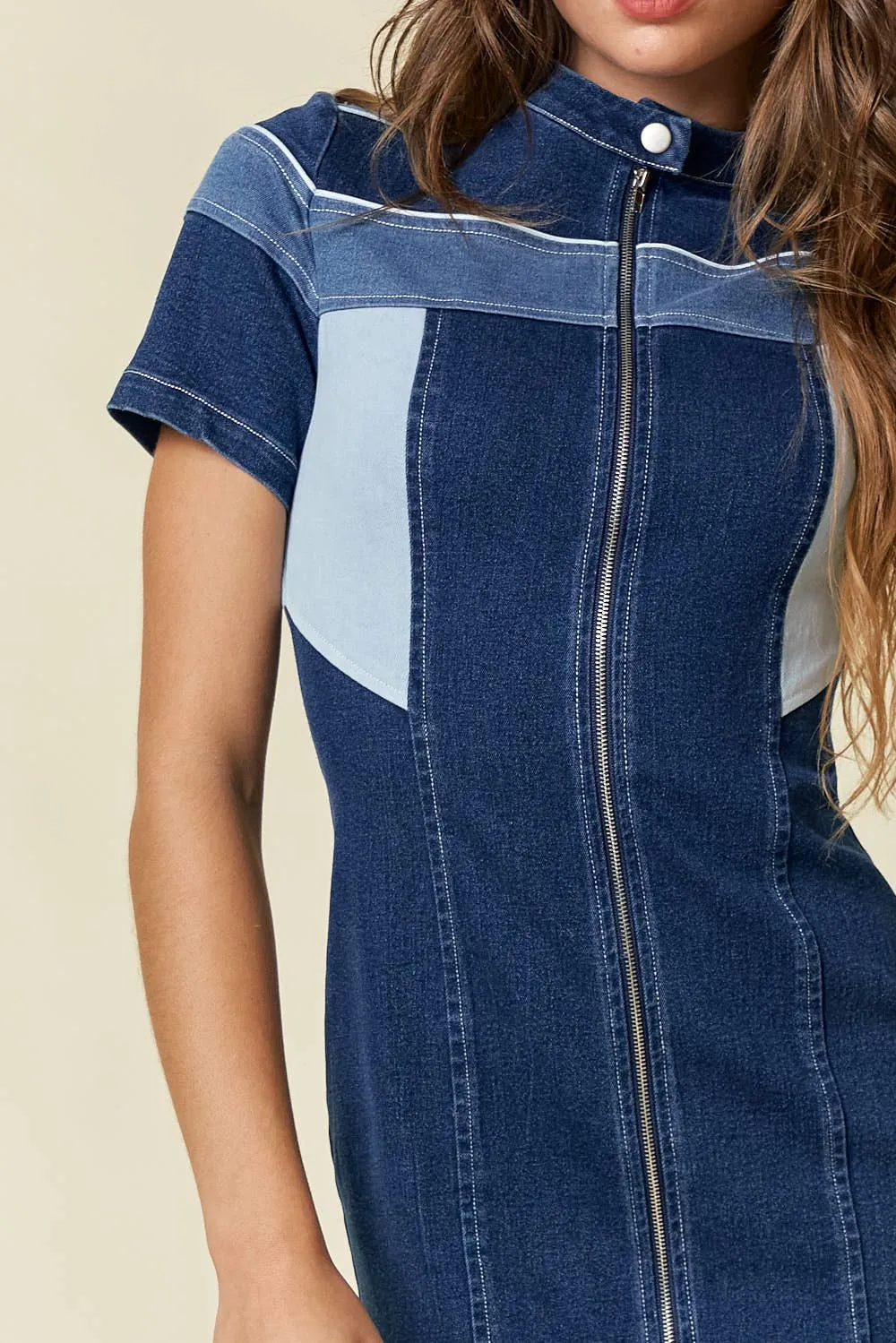 Moto Denim Dress