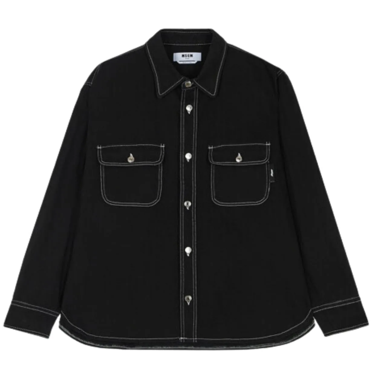 MSGM Black Denim Shirt