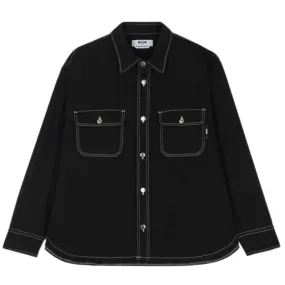 MSGM Black Denim Shirt