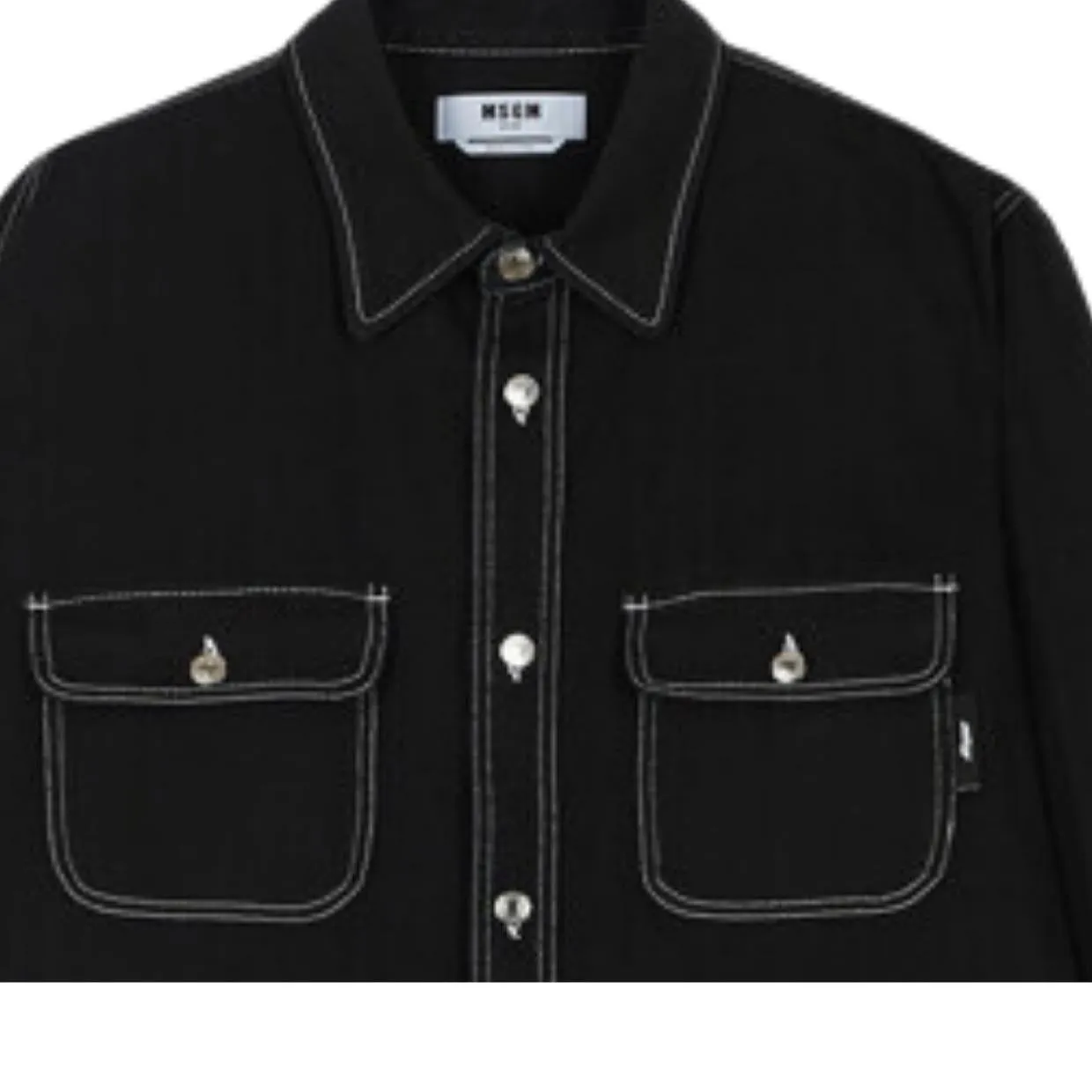 MSGM Black Denim Shirt