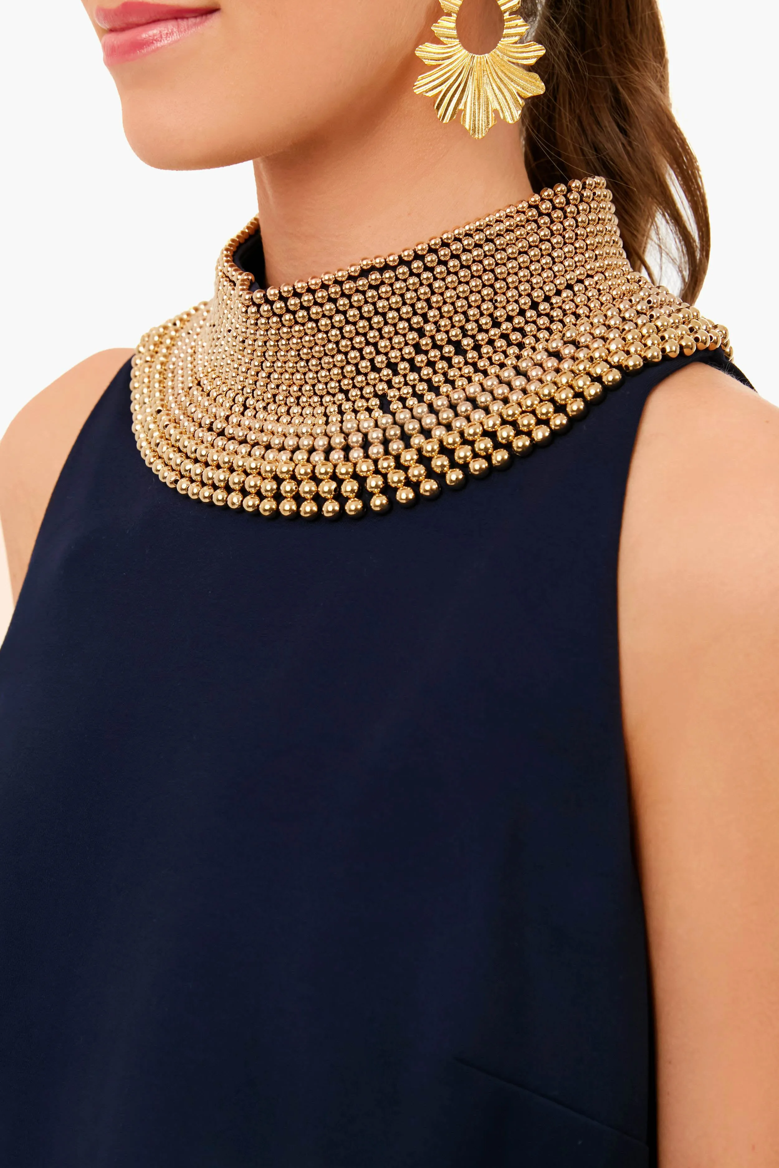 Navy Embellished Elizabeth Blouse