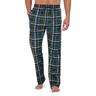 New - Hanes Originals Men's 2pc Comfort Fleece Sleep Pajama Set - Black/Green L