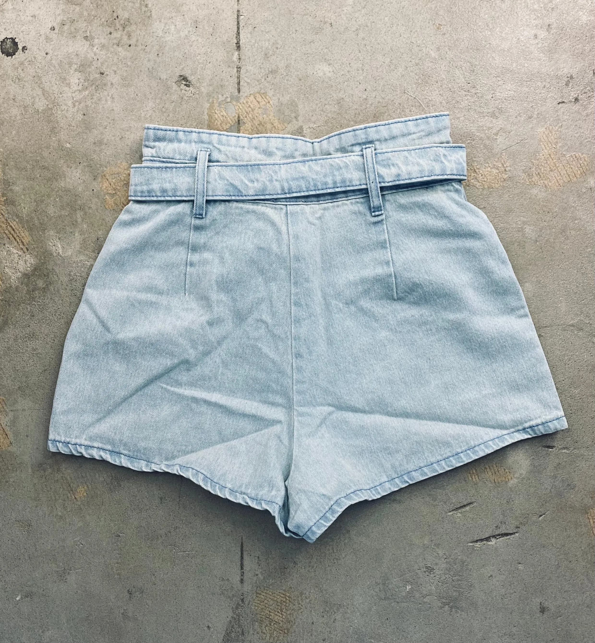 NEW! Light Denim Buckle Shorts