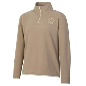 New - NCAA Auburn Tigers Women's 1/4 Zip Sand Fleece Sweatshirt - M