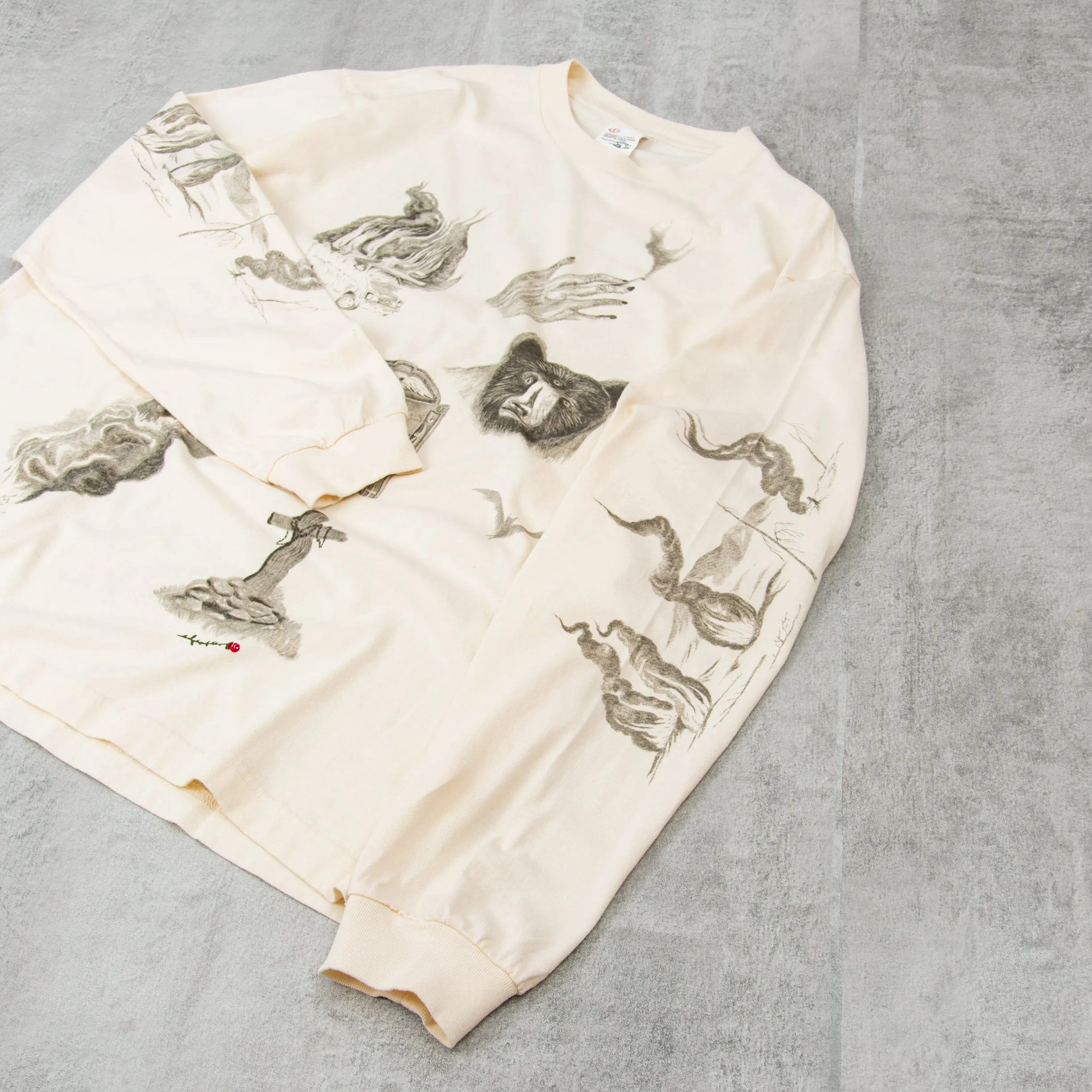 Nudie x Jeff Olsson Rudi Doodle L/S Tee - Off White