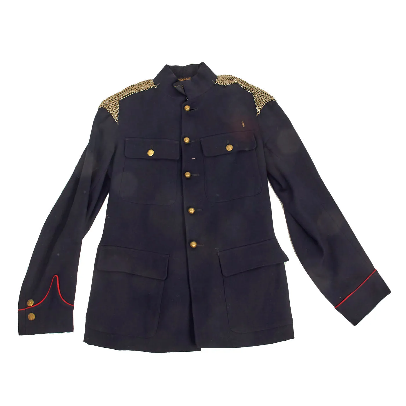 Original British WWII Era Royal Army Ordnance Corps No. I Dress Blue Jacket Featuring Chainmail epaulets