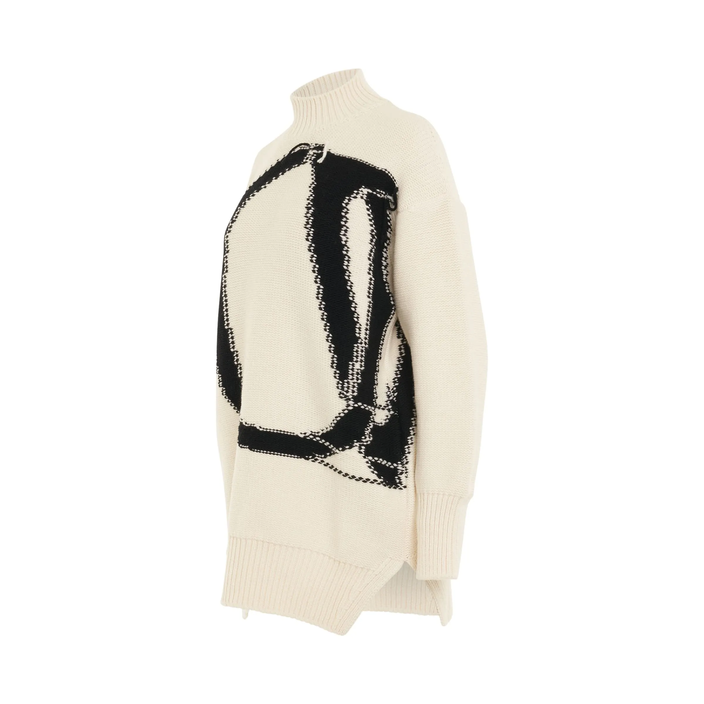 OW Maxi Logo Turtleneck Knitwear in White