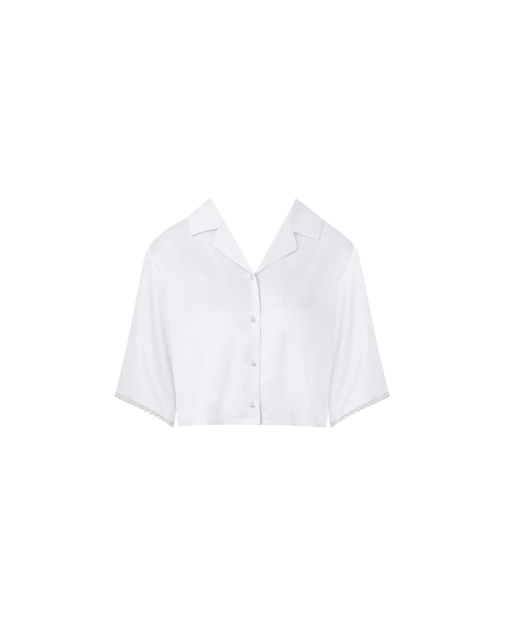 Pearl Luxury Satin Shirt White/Pearl