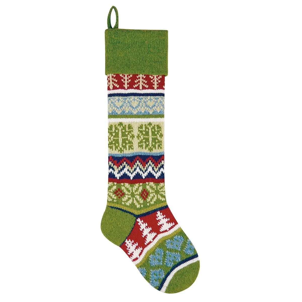 Personalized Knitted Christmas Stockings Red Green White