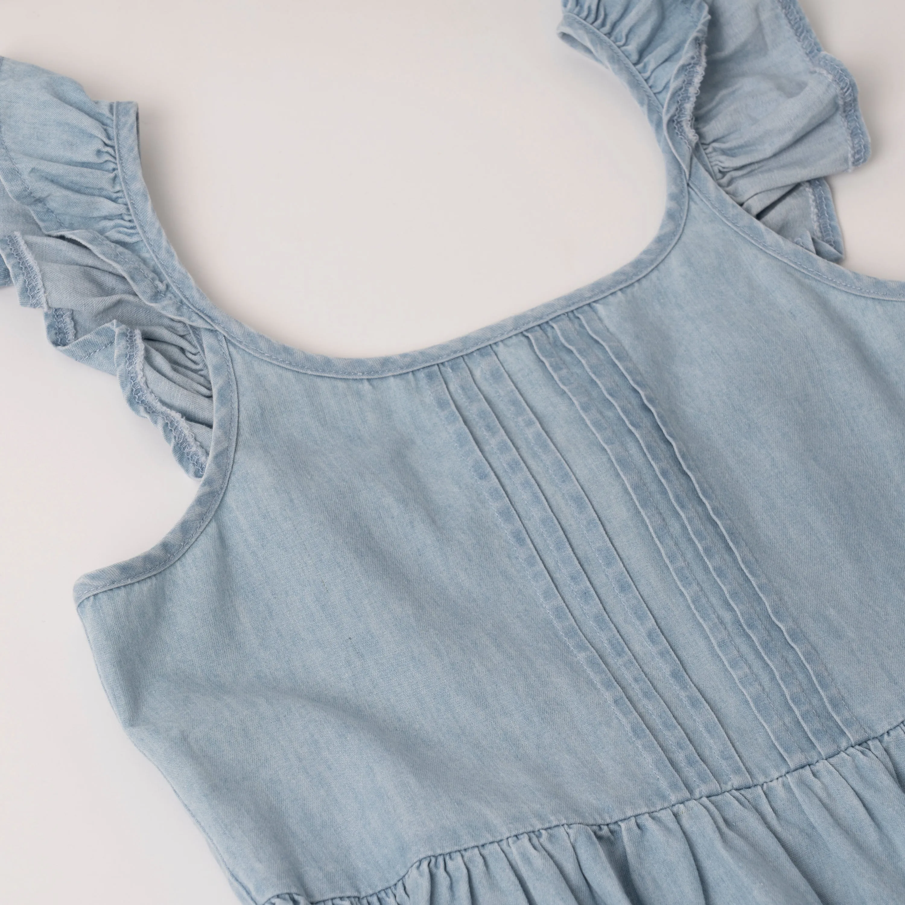 Pin Tuck Denim Dress