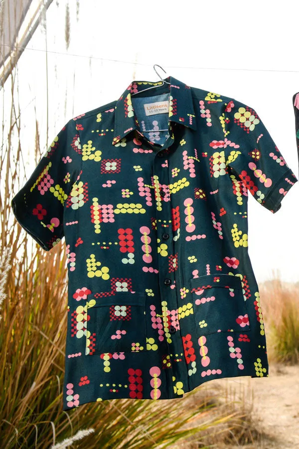 Pinball Opera- Silk Pinball Print Shirt For Boys