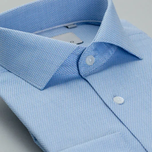 Pinpointed Blue Cotton Shirt