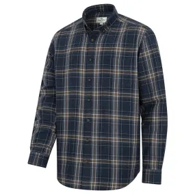 Pitlessie Button Down Flannel Shirt - Blue/Brown/White by Hoggs of Fife