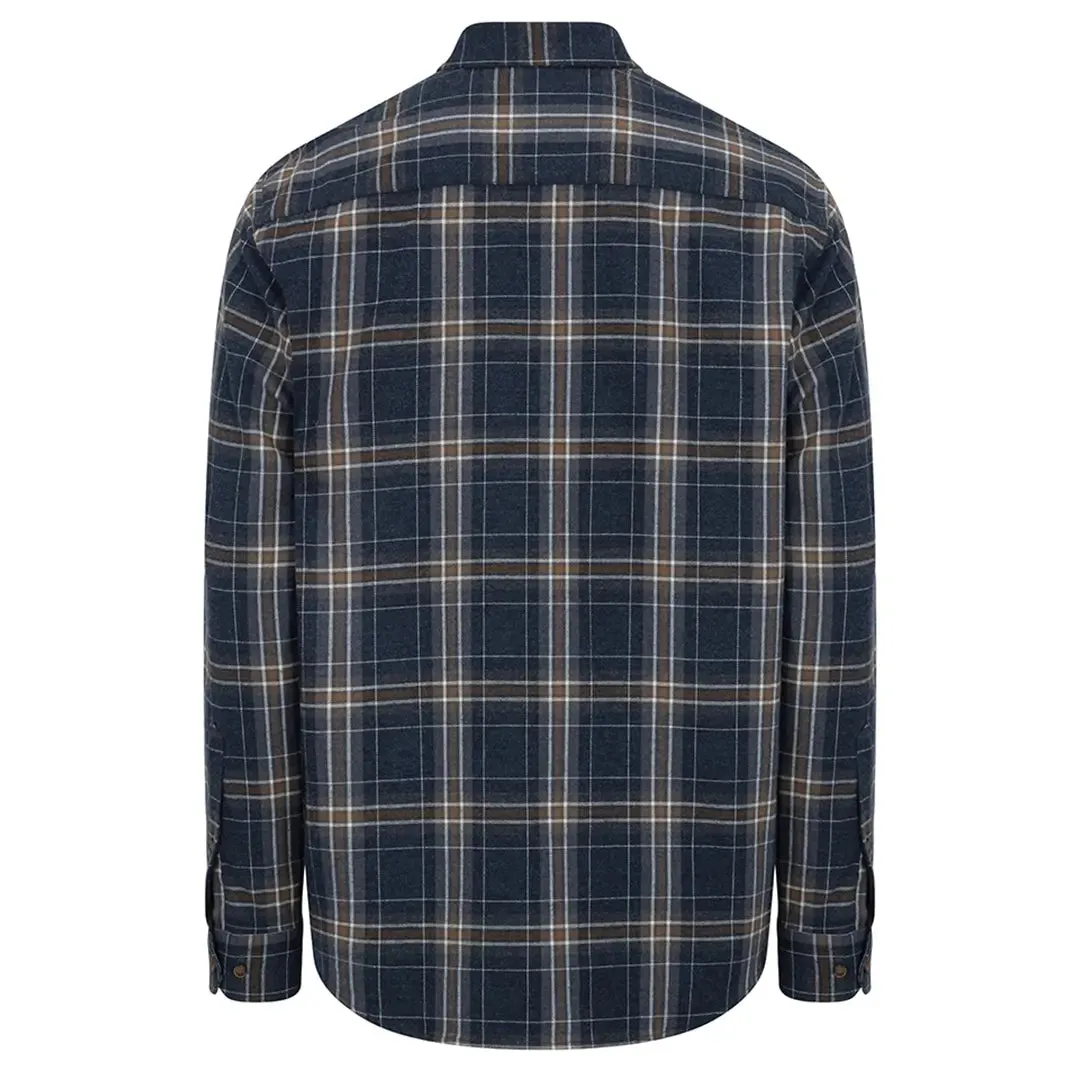 Pitlessie Button Down Flannel Shirt - Blue/Brown/White by Hoggs of Fife