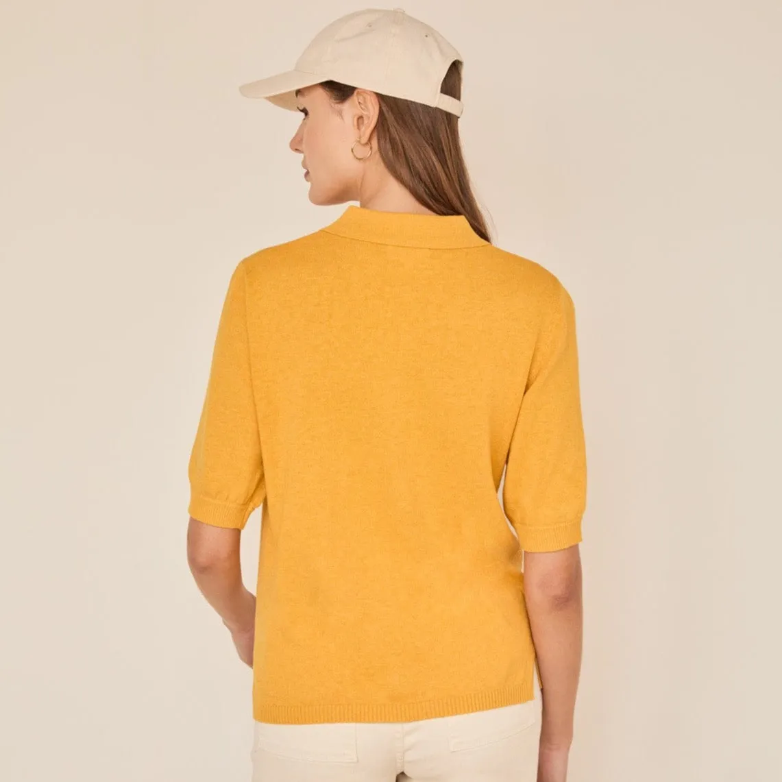 Polo Sweater in Mustard