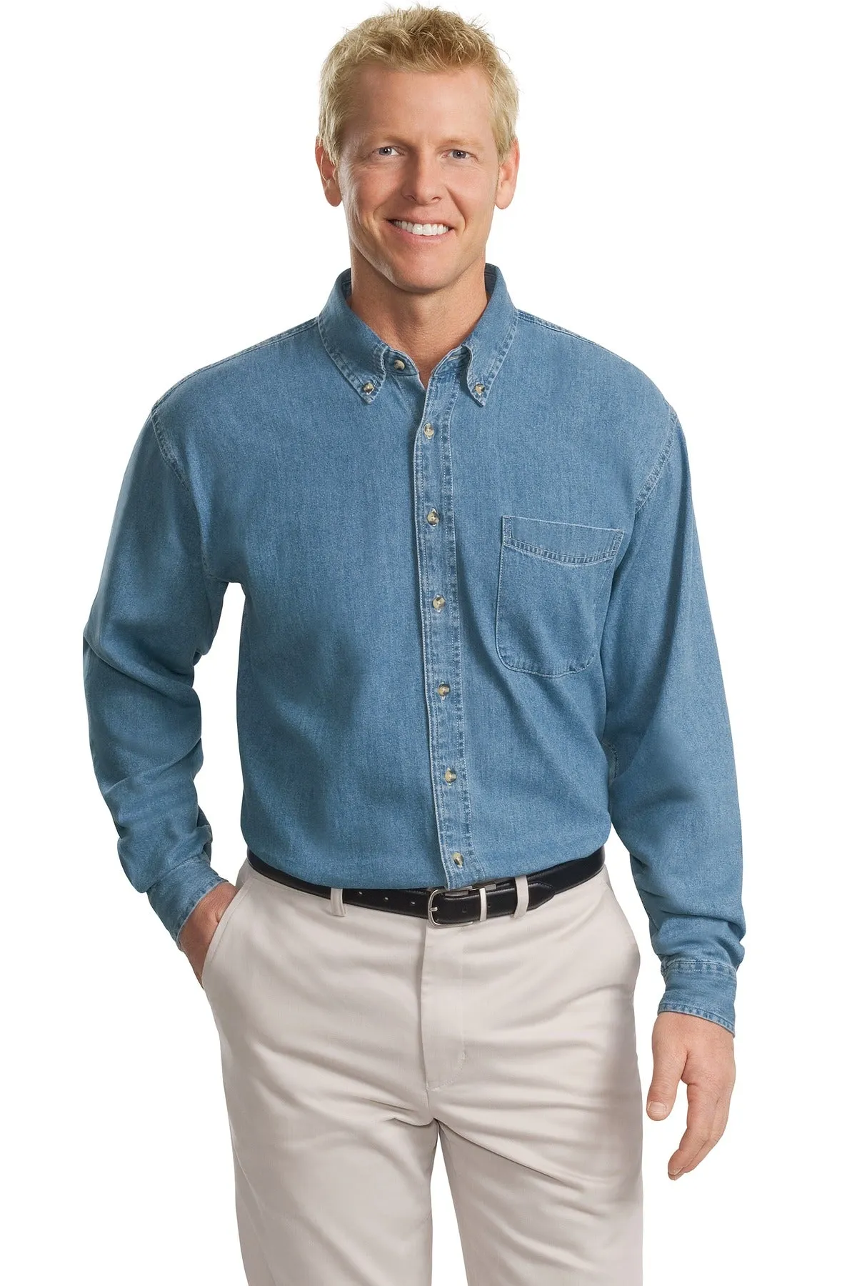 Port Authority® Tall Long Sleeve Denim Shirt. TLS600