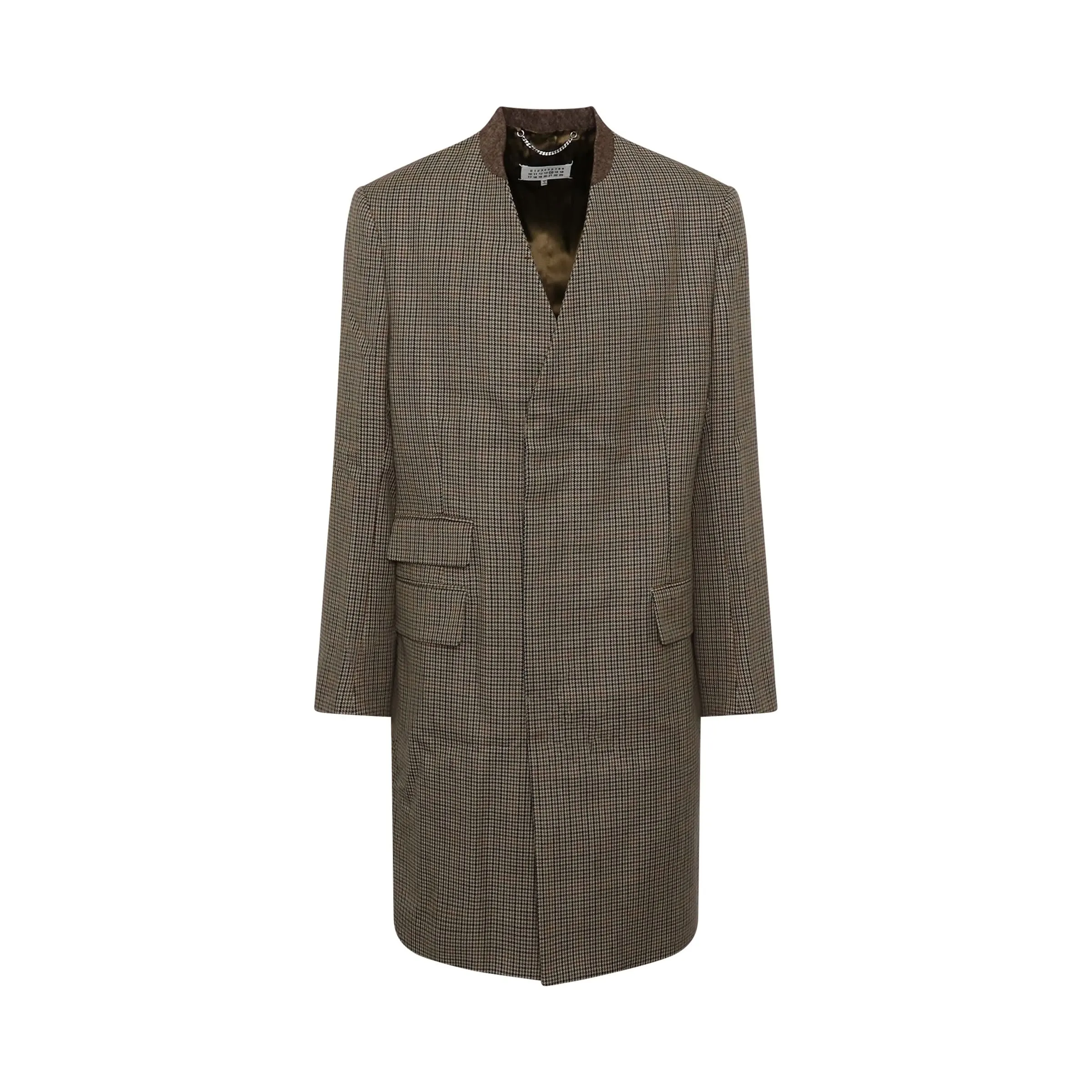 Prince Of Wales Check Coat in Brown