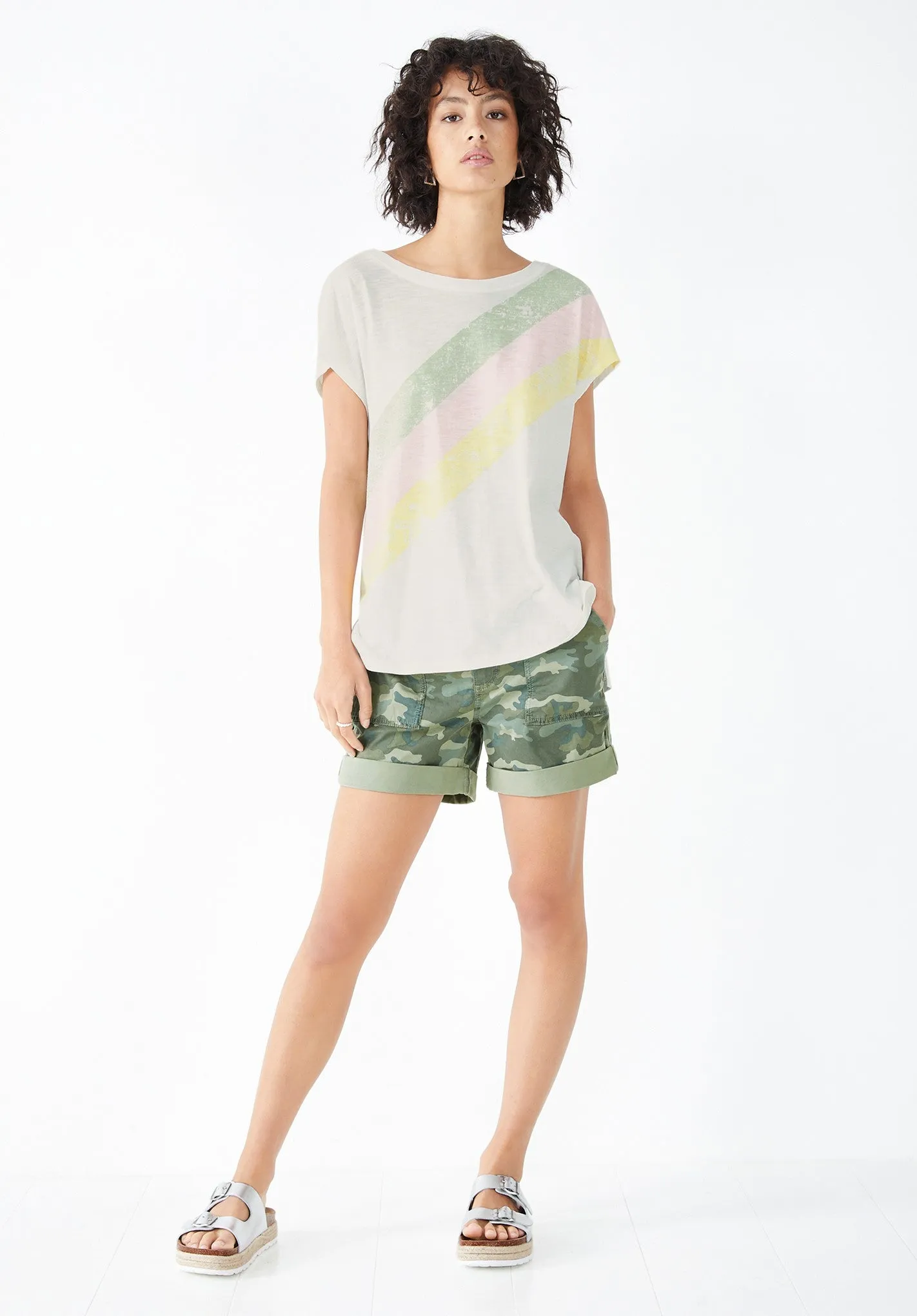 Rainbow Printed Short Sleeve Cotton T-Shirt