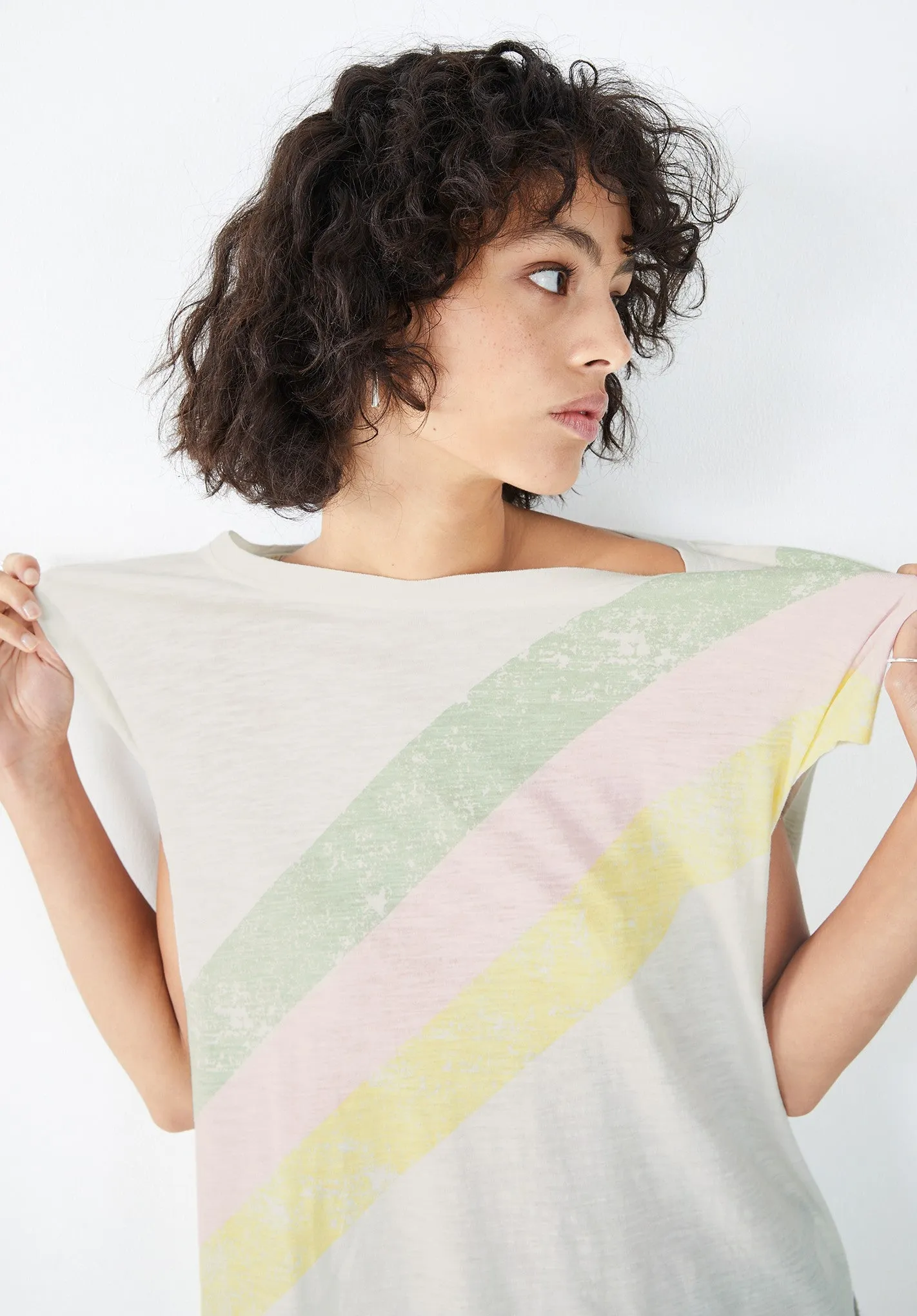 Rainbow Printed Short Sleeve Cotton T-Shirt