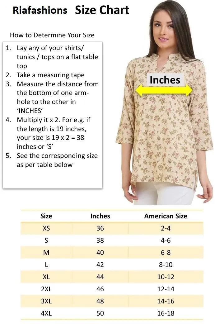 Ready made Printed Crepe Tunic Kurta