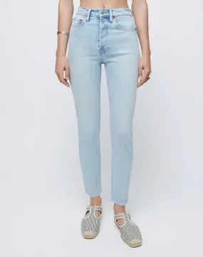 RE/DONE - Comfort Stretch High Rise Ankle Crop in Calm Waters