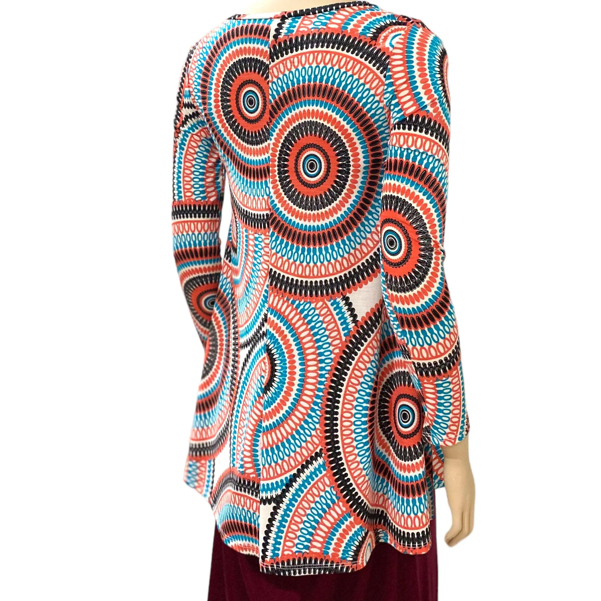 Retro Medallion 70's Tunic Top