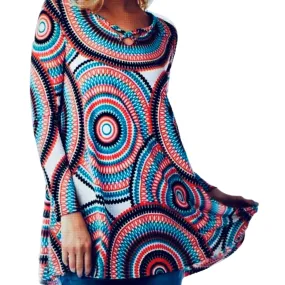 Retro Medallion 70's Tunic Top