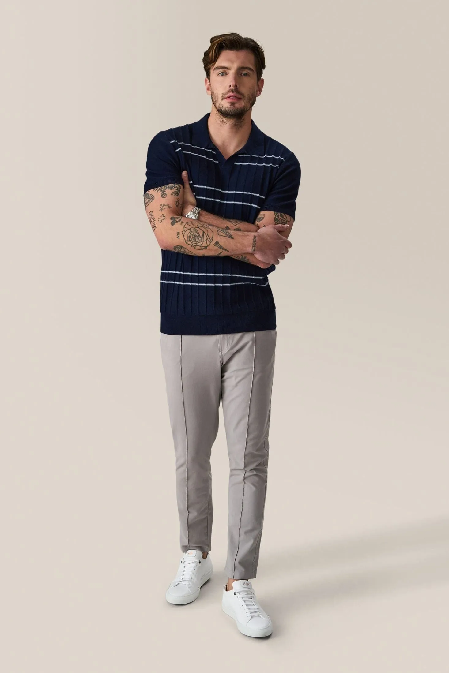 Rib Knit Polo Sweater | Merino Wool