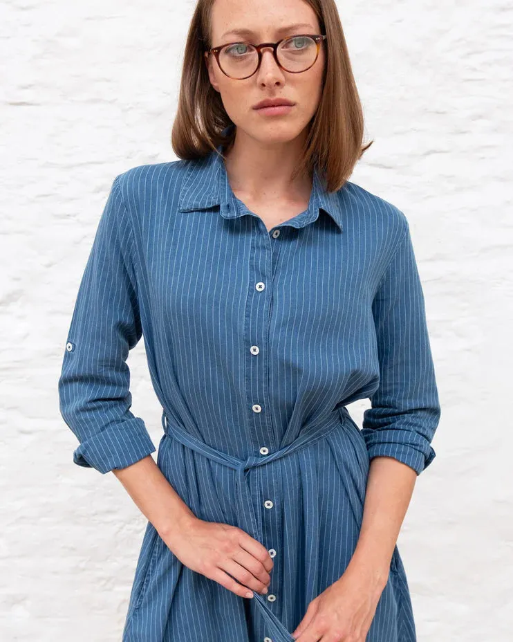 Rita Shirt Dress - Denim Stripe