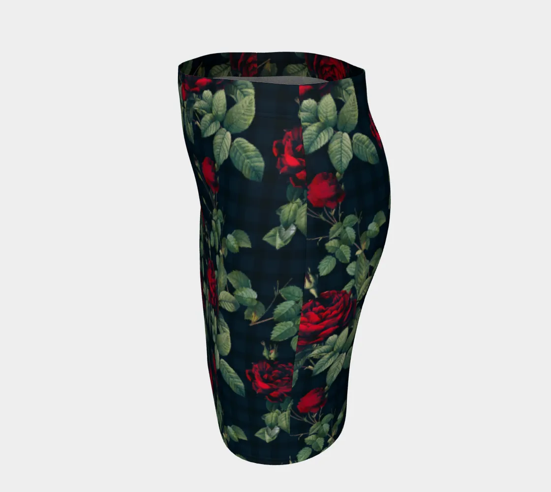 Rose Print Fitted Skirt