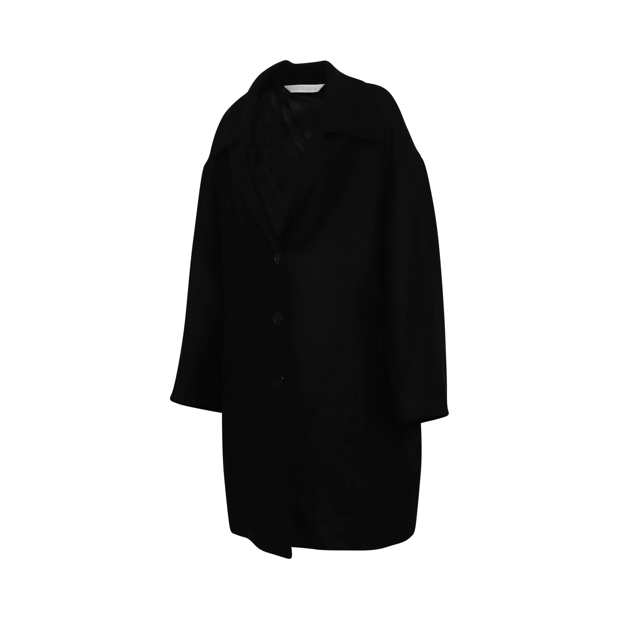 Round Logo Coat in Black