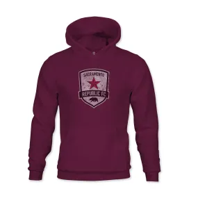 Sacramento Republic FC Color Badge Youth Fleece Pullover Hoodie - Maroon